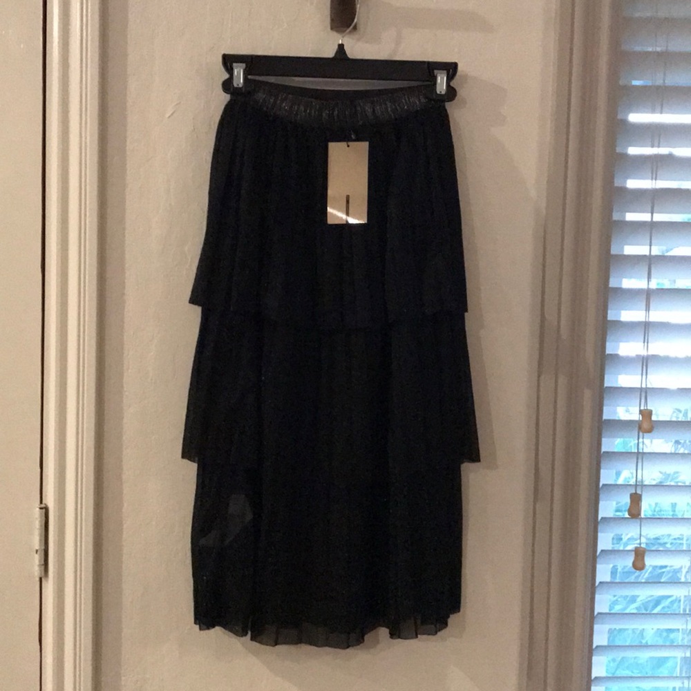 Zara tiered metallic skirt NWT